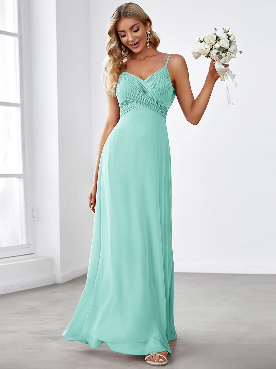 Sweetheart Draped Back Floor Length Bridesmaid Dress #color_EB