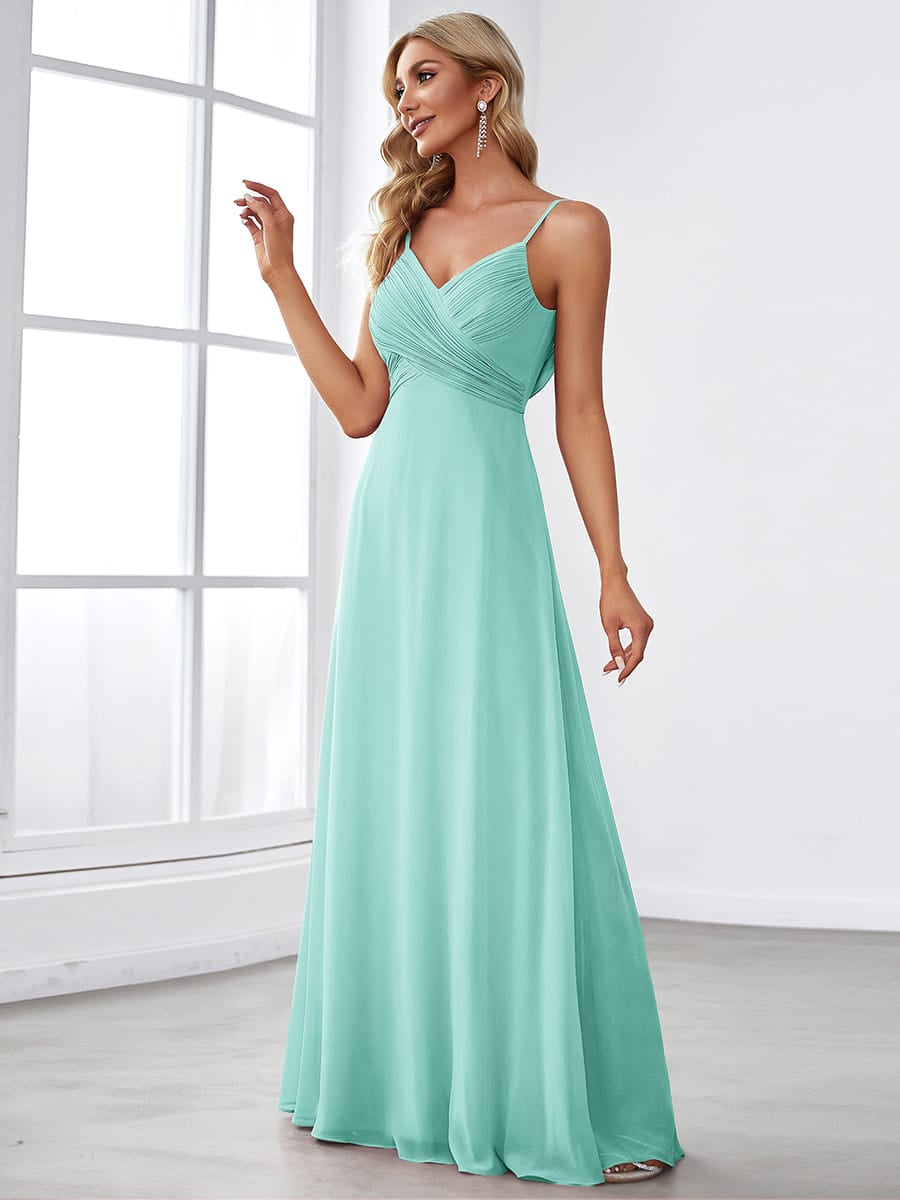Sweetheart Draped Back Floor Length Bridesmaid Dress #color_EB
