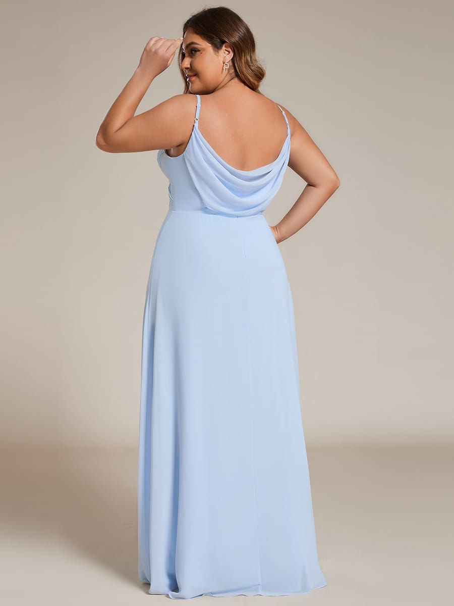Sweetheart Draped Back Floor Length Bridesmaid Dress #color_Ice Blue