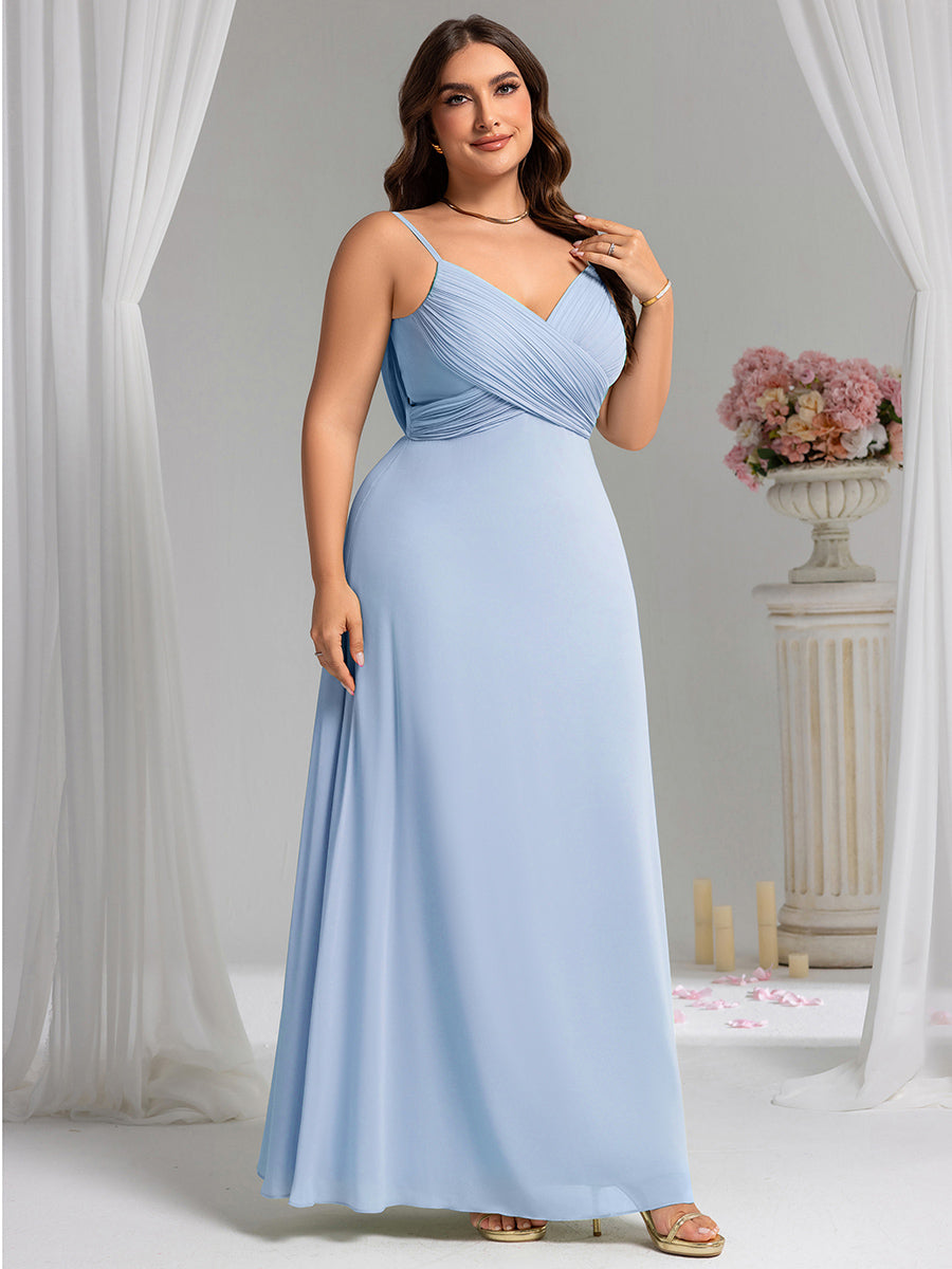 Sweetheart Draped Back Floor Length Bridesmaid Dress #color_Ice Blue