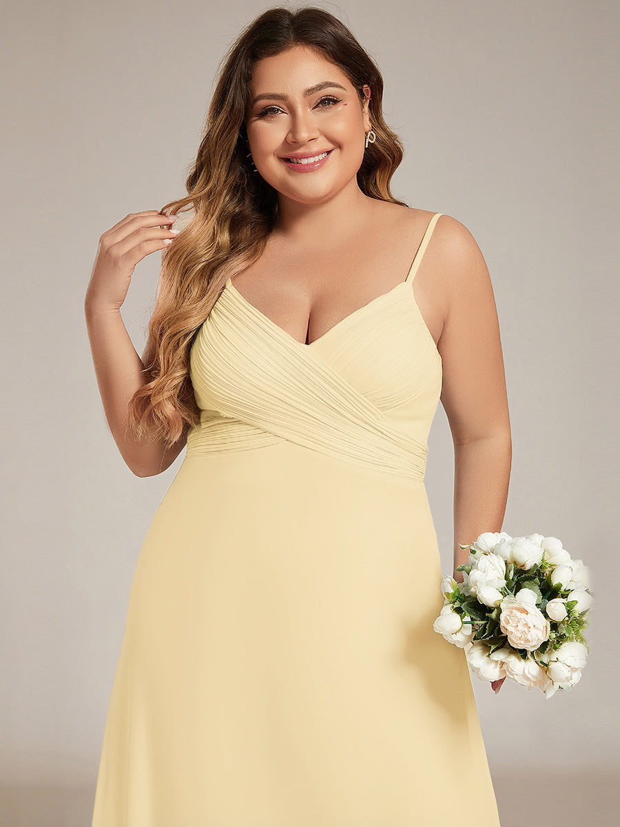 Sweetheart Draped Back Floor Length Bridesmaid Dress #color_Yellow