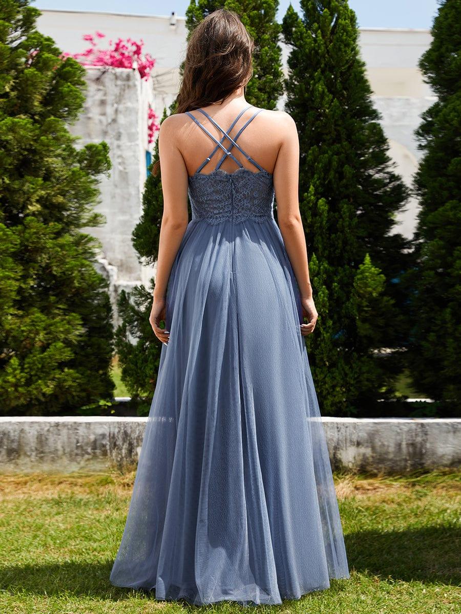 Dusty Blue Bridesmaid Gowns #style_ESS0056DN
