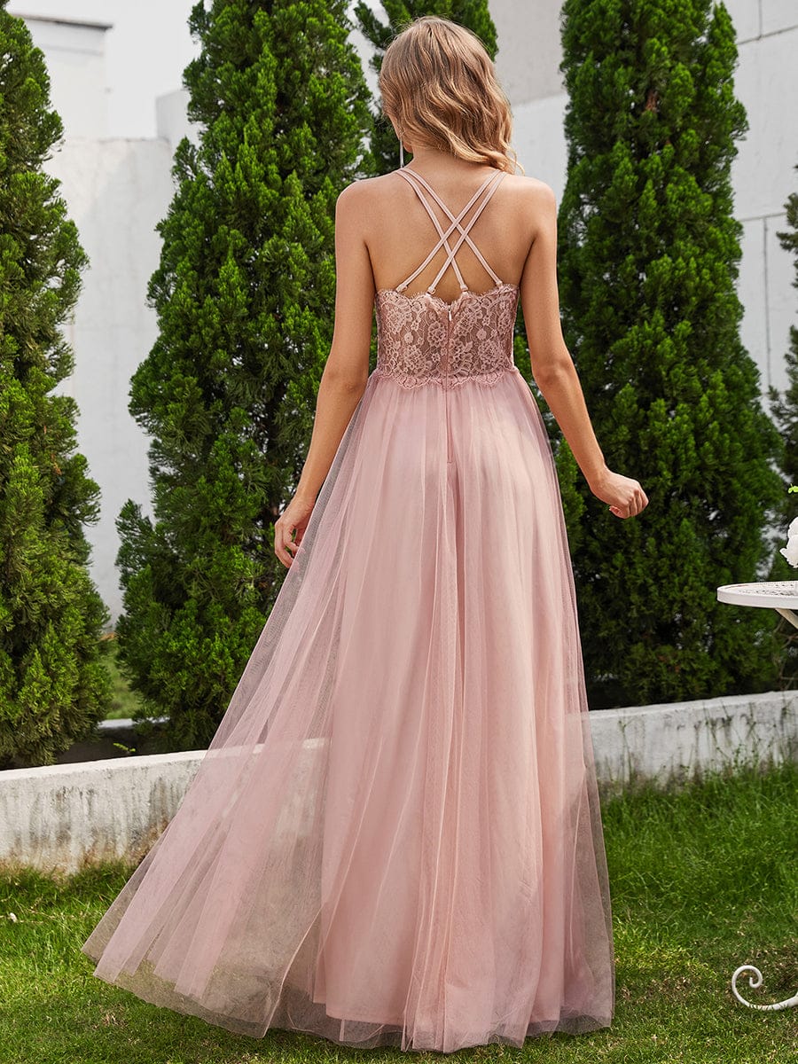 Pink Chiffon Bridesmaid Dresses #style_ESS0056PK