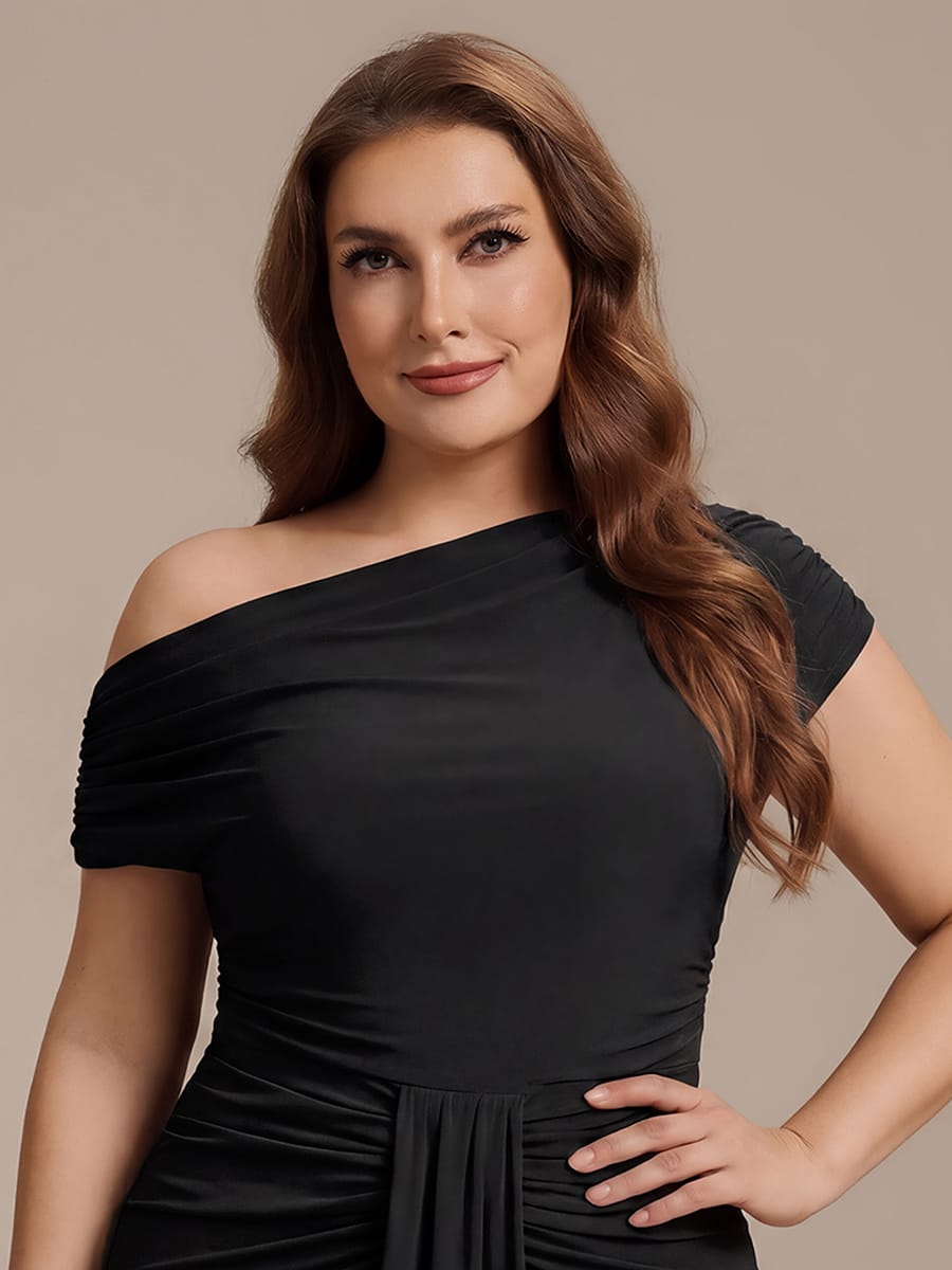 Knit Off-the-shoulder Sleeve Off The Shoulder Tops #color_Black