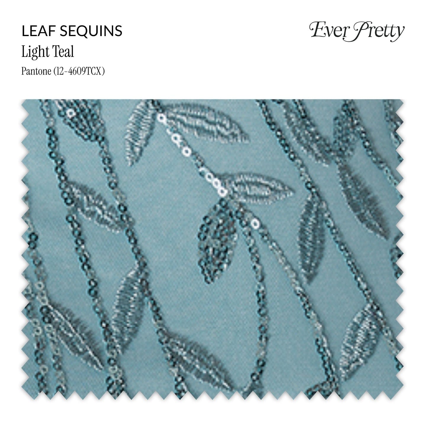 Ever-Pretty Leaf Sequin Swatch #Color_Light Teal