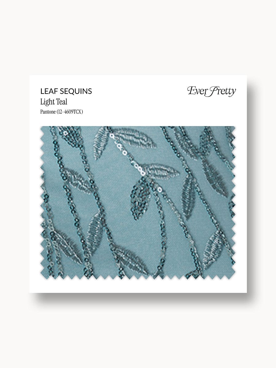 Ever-Pretty Leaf Sequin Swatch #Color_Light Teal