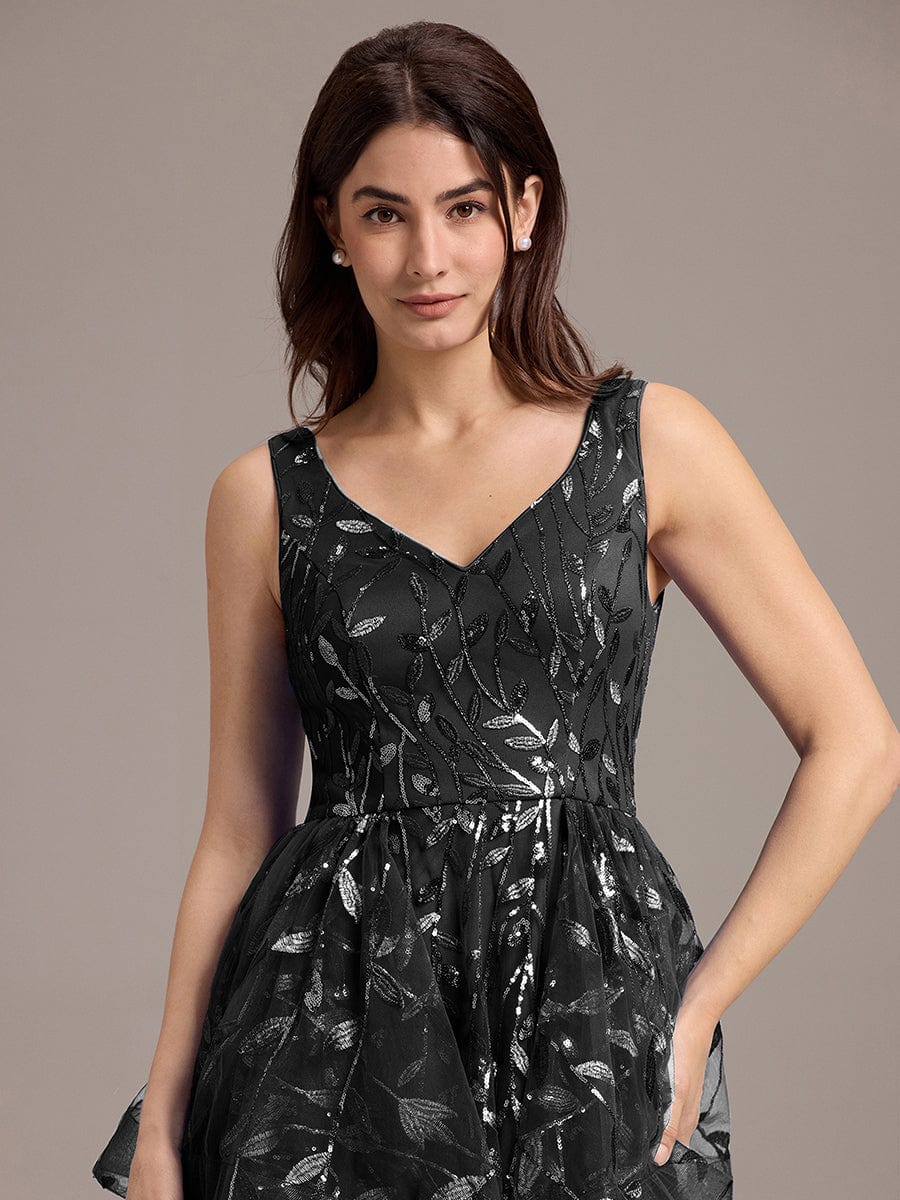 Multiway A-Line Off the Shoulder Chiffon?Maxi Bridesmaid Dress #color_Black