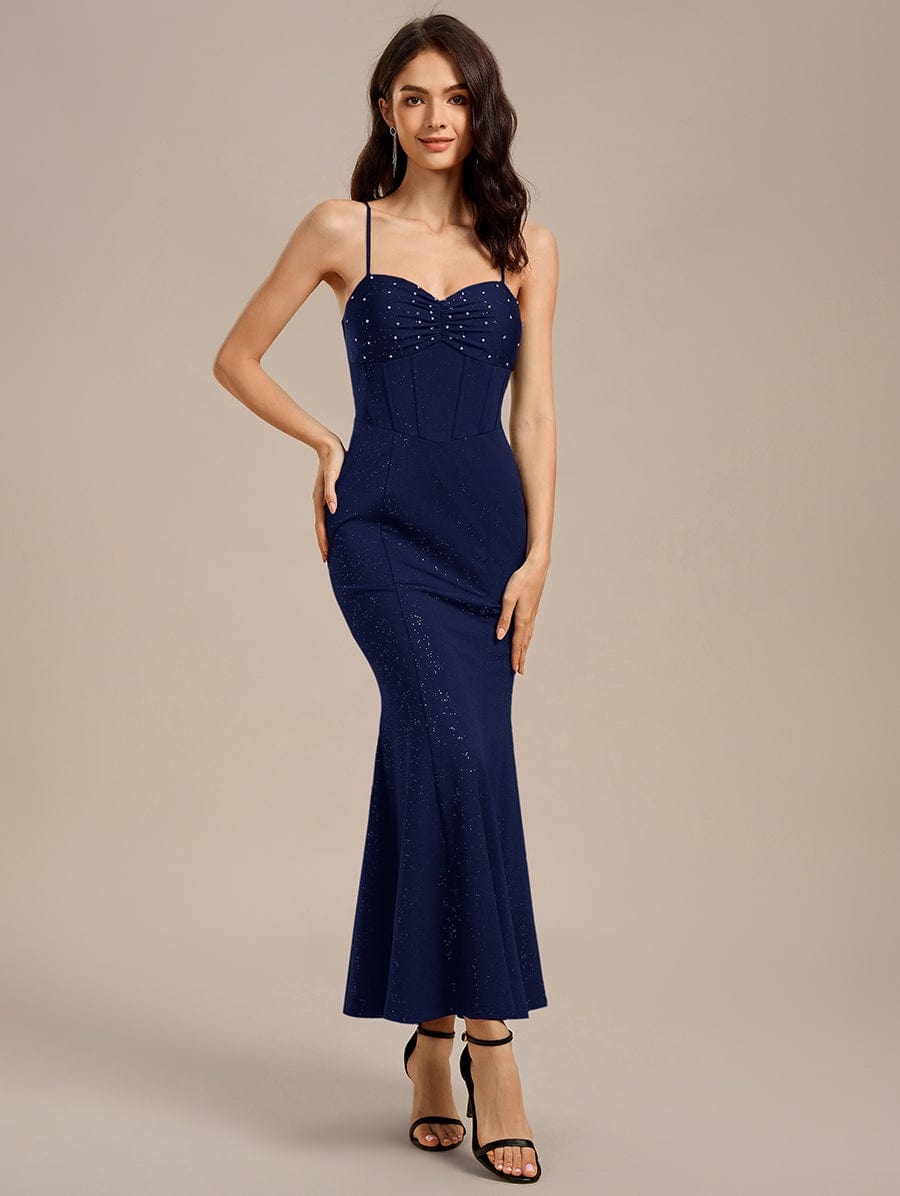 Beaded Mermaid Maxi Evening Dress #color_Navy Blue
