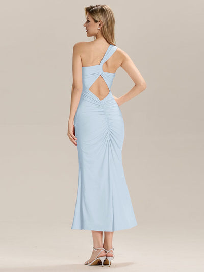 Backless Knit Sleeveless Evening Dress #color_Sky Blue