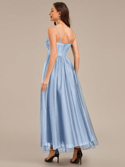 Applique Mesh Sleeveless Evening Dress #color_Ice Blue