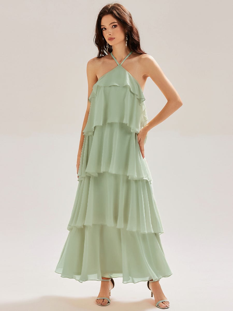 Backless Chiffon Sleeveless Evening Dress #color_Mint Green