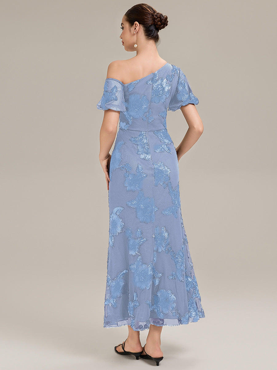Mesh Sleeveless Mermaid Evening Dress #color_Ice Blue
