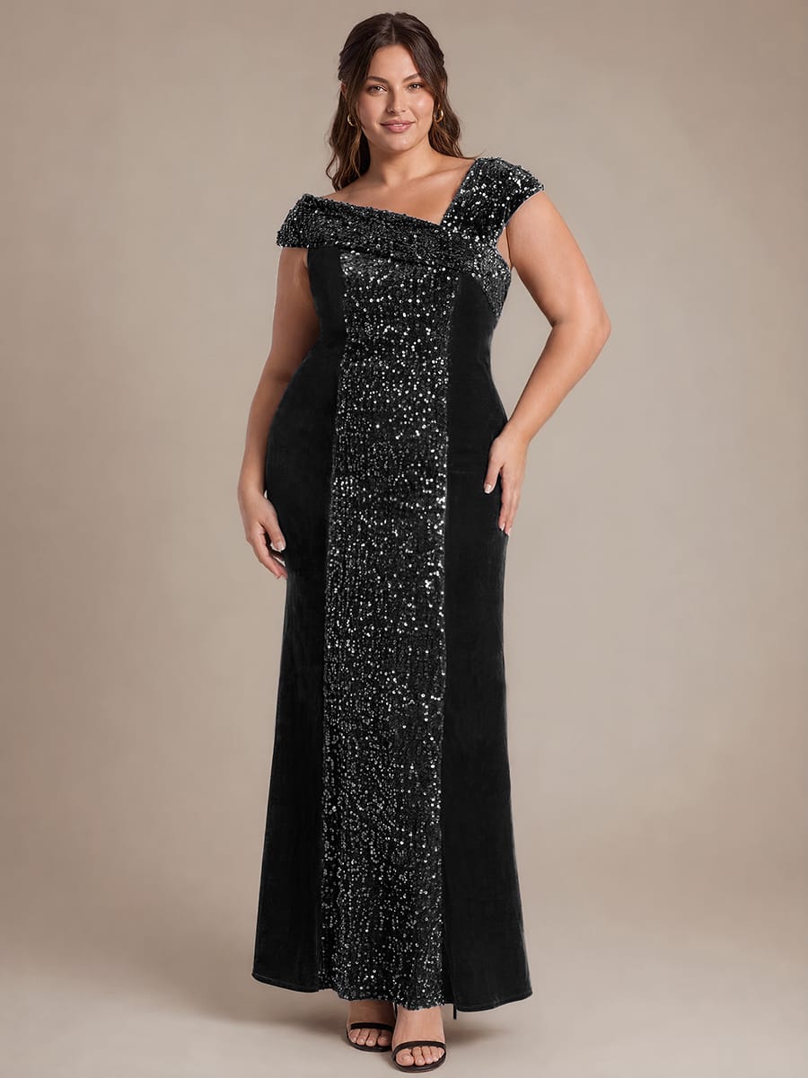 Sequin Sleeveless Bodycon Dress #color_Black