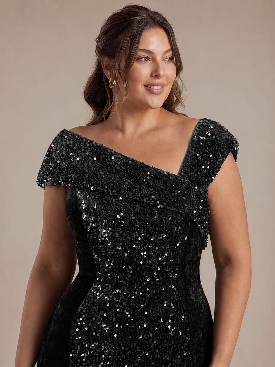 Sequin Sleeveless Bodycon Dress #color_Black