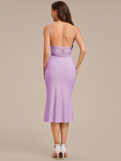 Backless Knit Sleeveless Wedding Guest Dress #color_Lavender