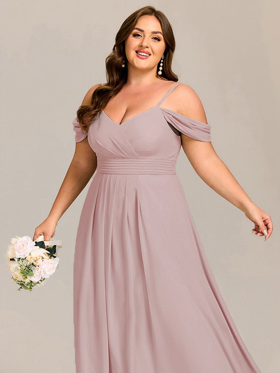 Multiway A-Line Off the Shoulder Chiffon Maxi Bridesmaid Dress #color_Lilac