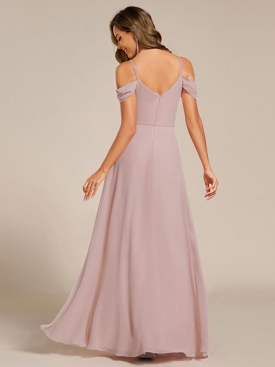 Multiway A-Line Off the Shoulder Chiffon Maxi Bridesmaid Dress #color_Lilac