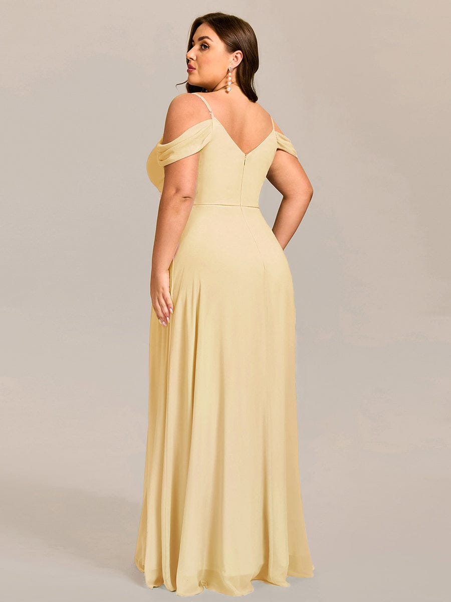 Multiway A-Line Off the Shoulder Chiffon Maxi Bridesmaid Dress #color_Yellow