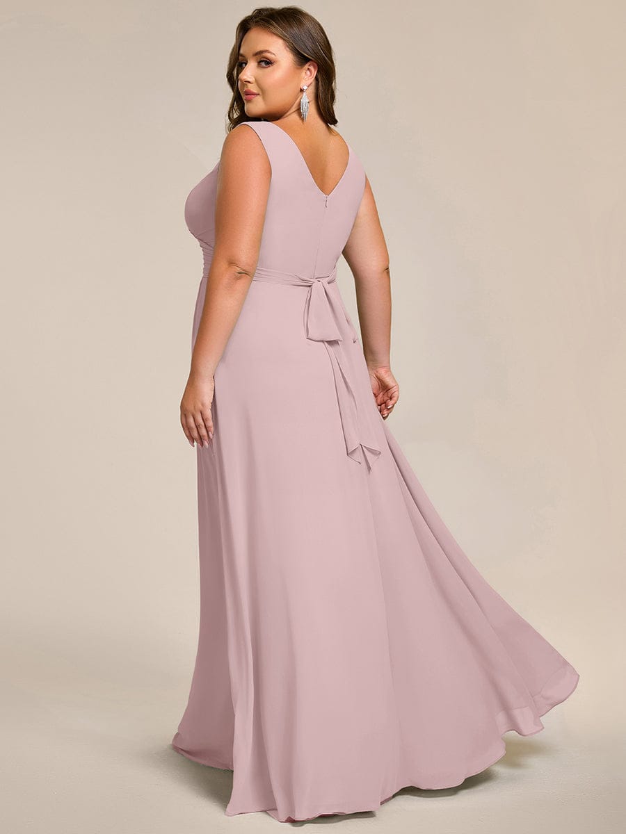 Sleeveless A-Line Chiffon Maxi Bridesmaid Dress #color_Lilac