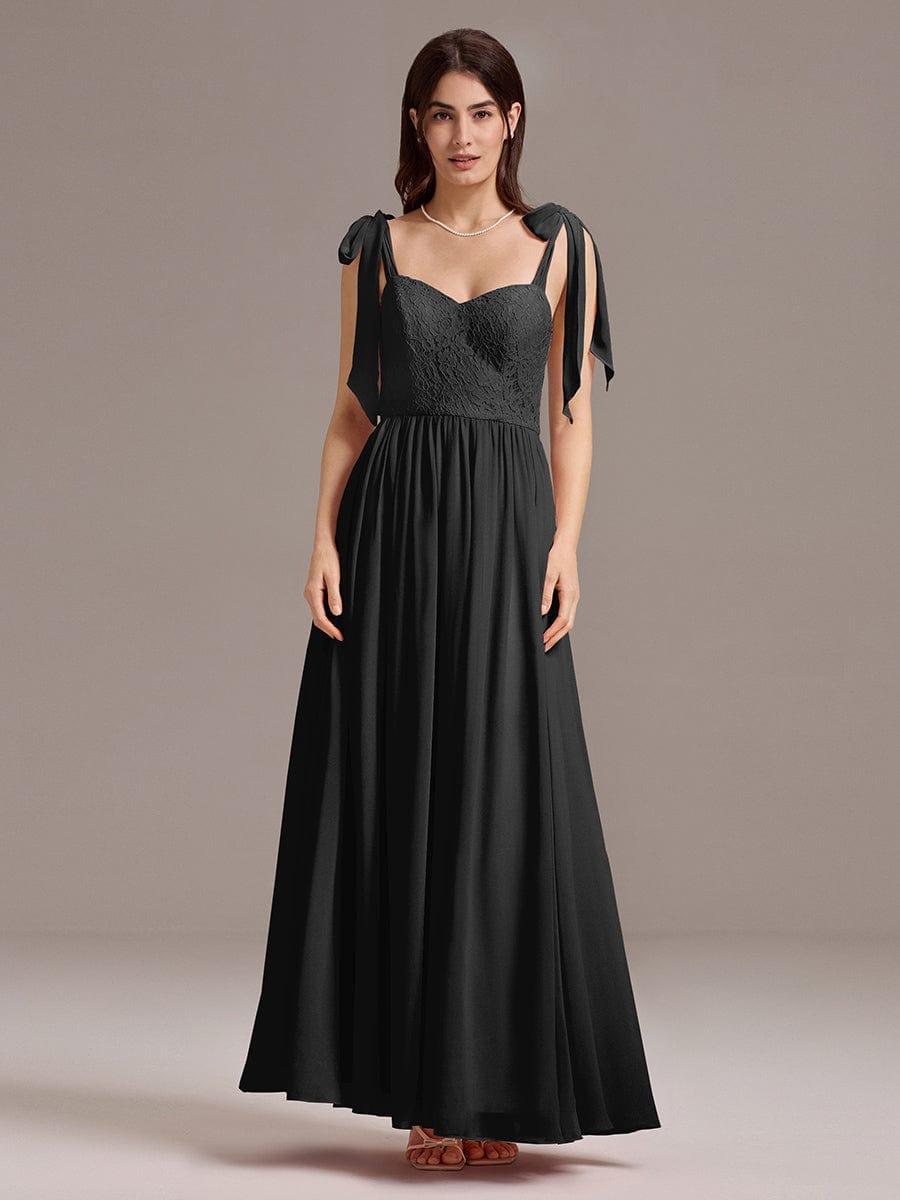 U Shaped Back Tie Strap Sleeveless Maxi Dress #color_Black