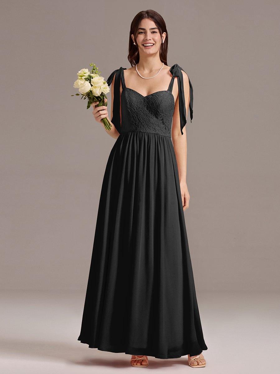 U Shaped Back Tie Strap Sleeveless Maxi Dress #color_Black
