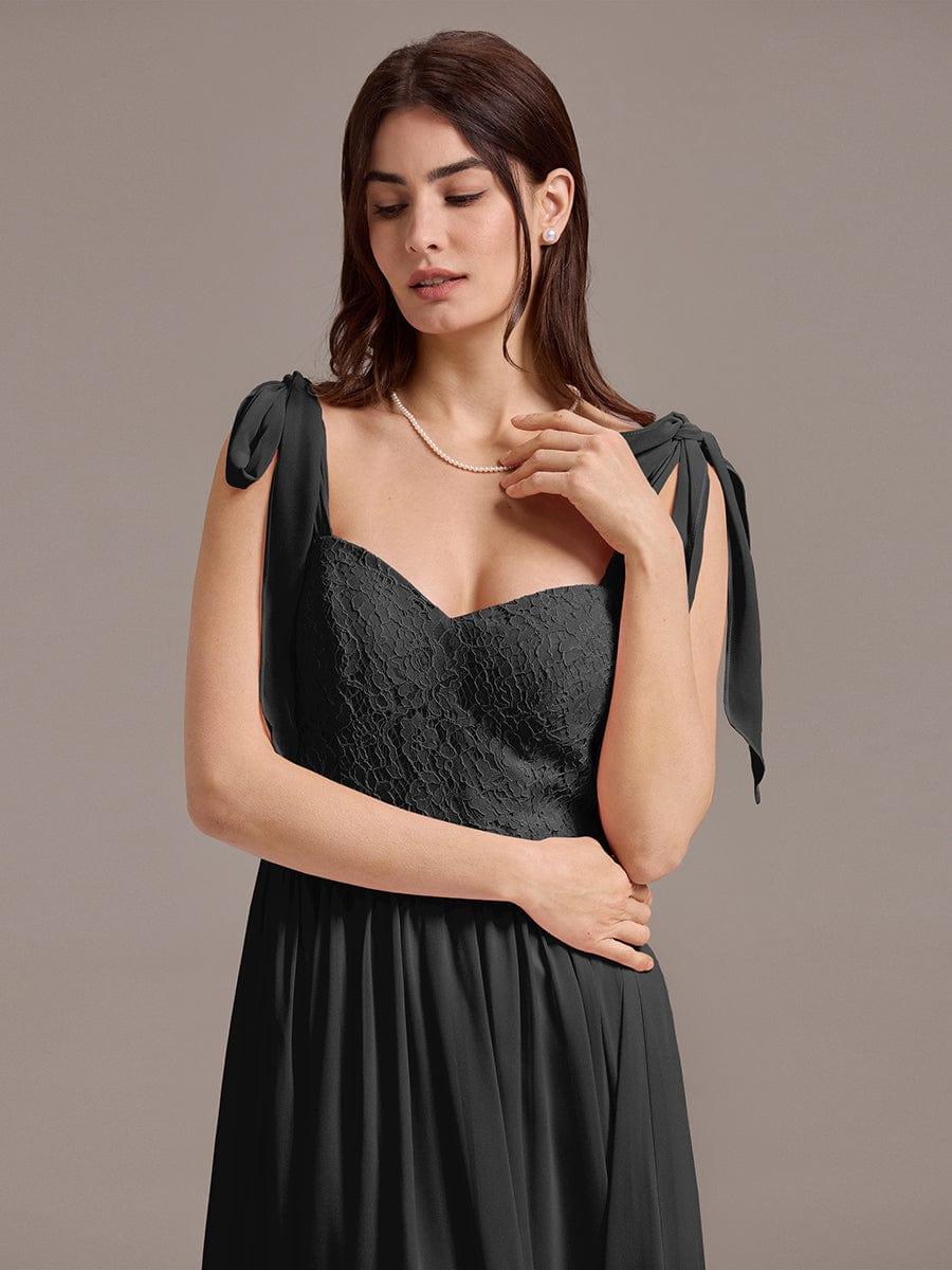 U Shaped Back Tie Strap Sleeveless Maxi Dress #color_Black