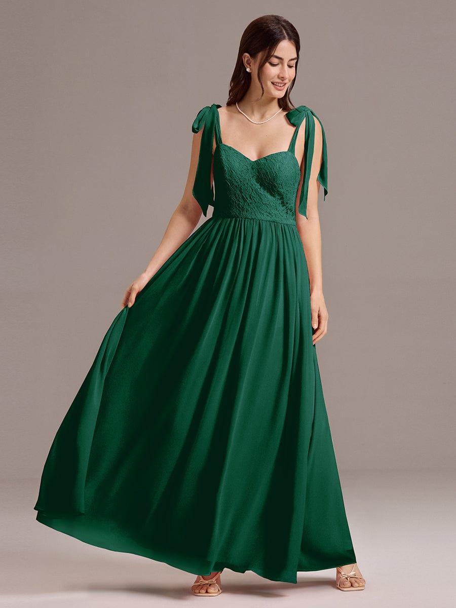 U Shaped Back Tie Strap Sleeveless Maxi Dress #color_Dark Green