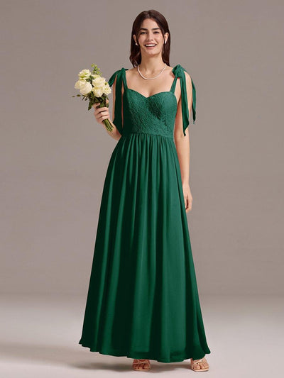 U Shaped Back Tie Strap Sleeveless Maxi Dress #color_Dark Green