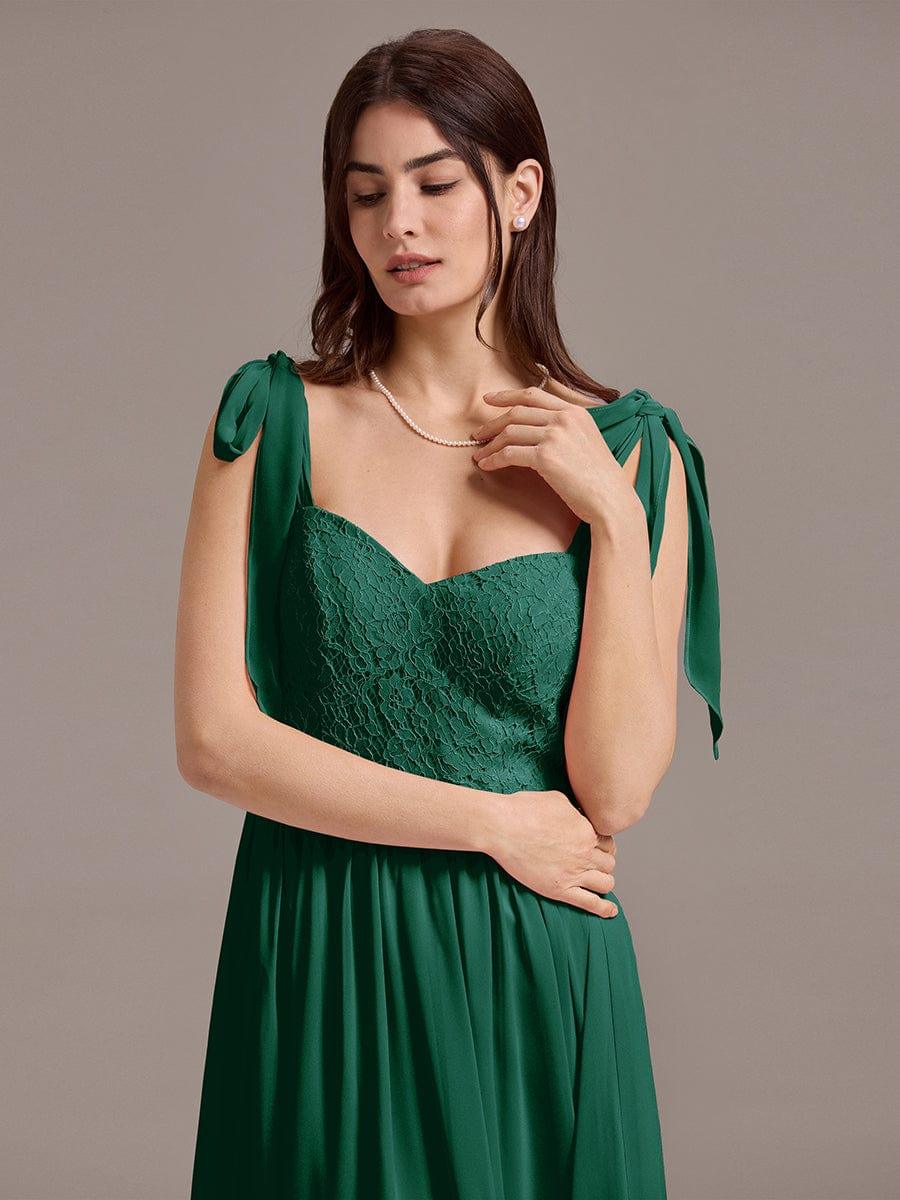 U Shaped Back Tie Strap Sleeveless Maxi Dress #color_Dark Green