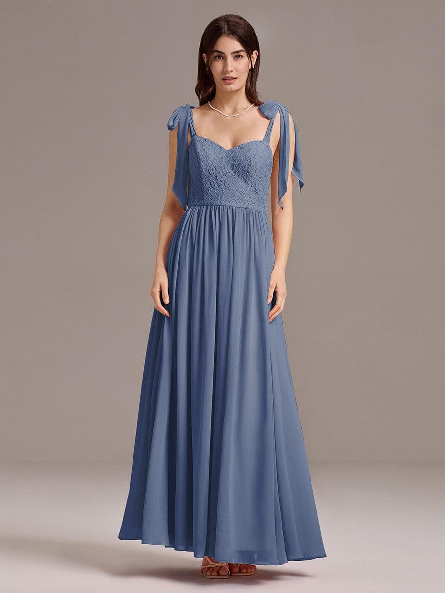 U Shaped Back Tie Strap Sleeveless Maxi Dress #color_Dusty Blue