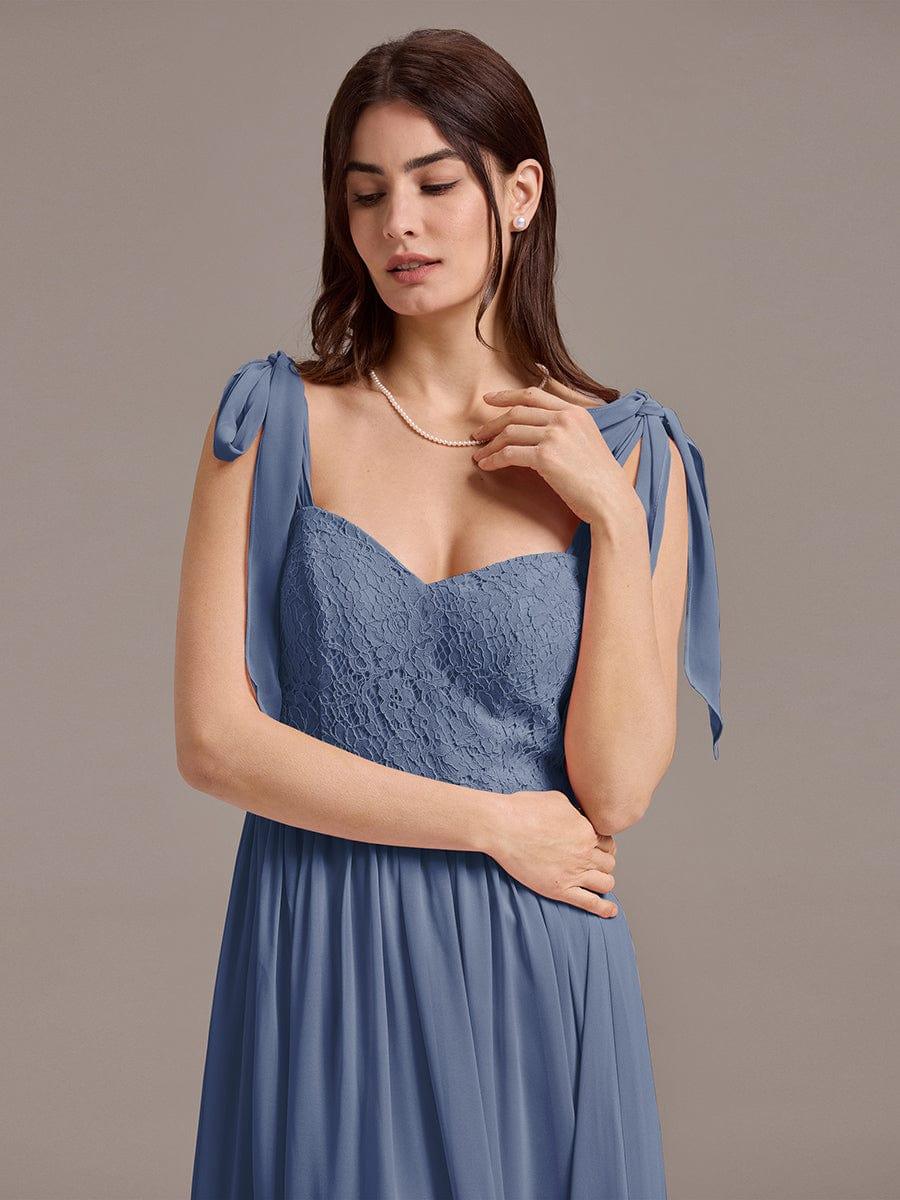 U Shaped Back Tie Strap Sleeveless Maxi Dress #color_Dusty Blue