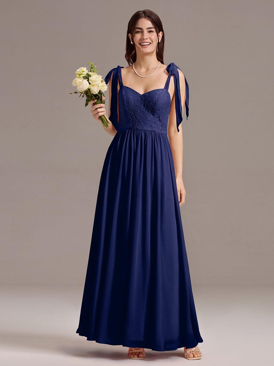 U Shaped Back Tie Strap Sleeveless Maxi Dress #color_Navy Blue