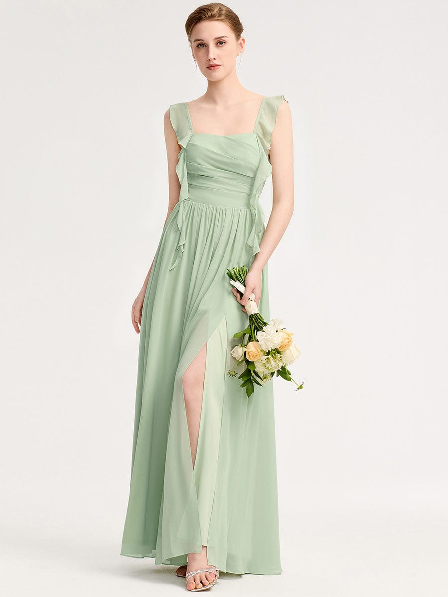 Romantic Flowing Ribbon Bridesmaid Dress #color_Mint Green