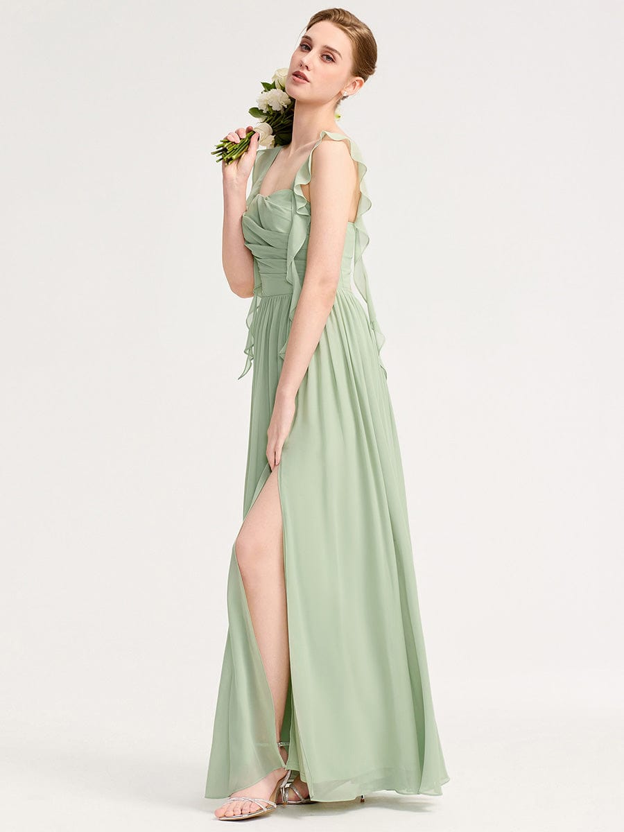 Romantic Flowing Ribbon Bridesmaid Dress #color_Mint Green