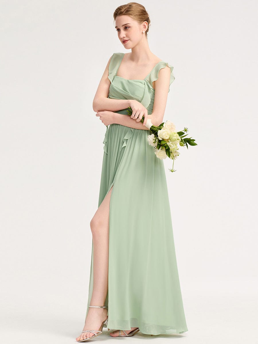 Romantic Flowing Ribbon Bridesmaid Dress #color_Mint Green