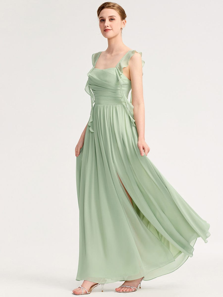 Romantic Flowing Ribbon Bridesmaid Dress #color_Mint Green