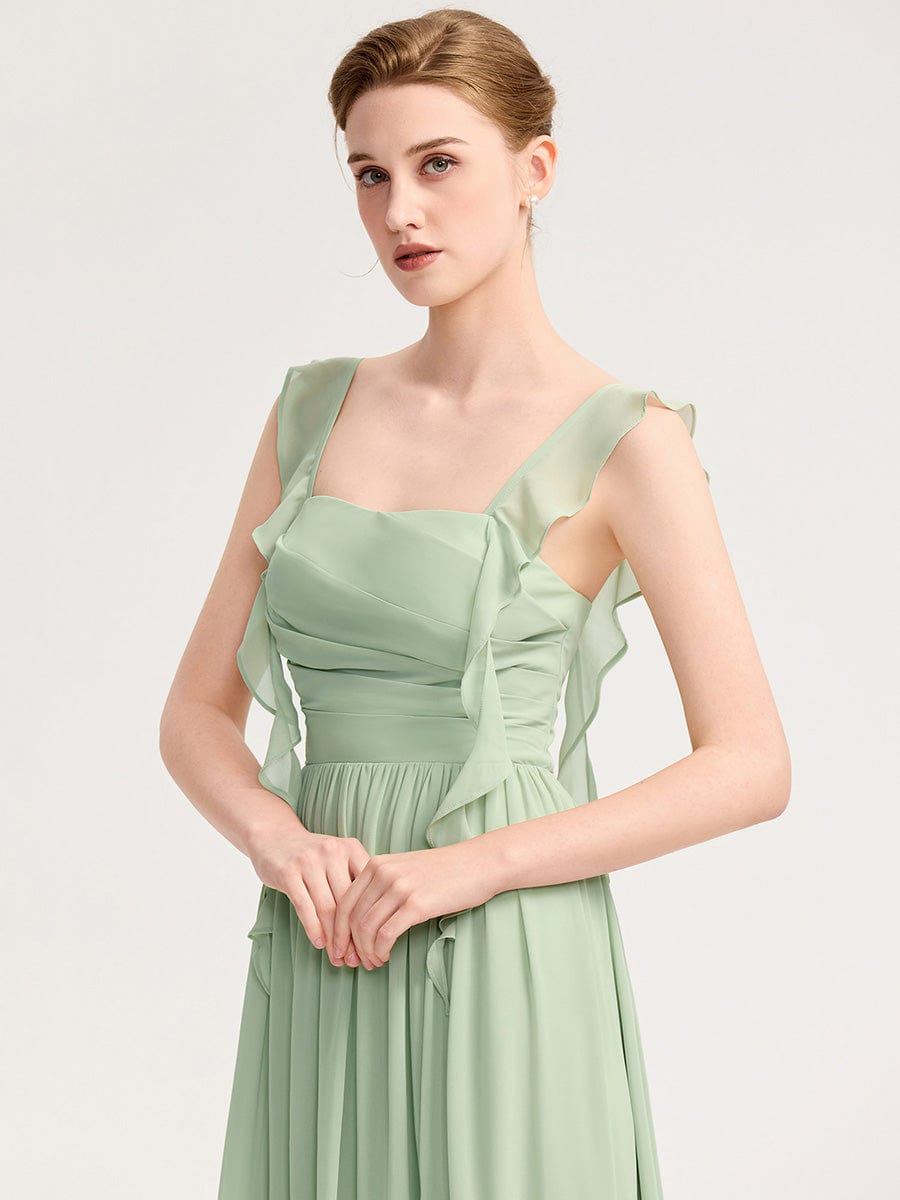 Romantic Flowing Ribbon Bridesmaid Dress #color_Mint Green