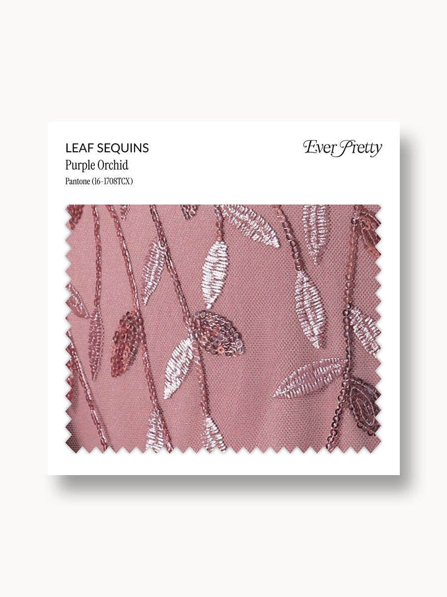 Ever-Pretty Leaf Sequin Swatch #Color_Purple Orchid