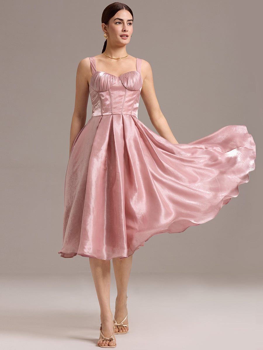 Satin Strap A-line Guest Dress #color_Dusty Rose