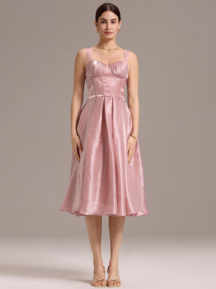 Satin Strap A-line Guest Dress #color_Dusty Rose