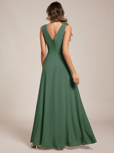 Elegant Side Slit Bridesmaid Dress #color_Eucalyptus Green