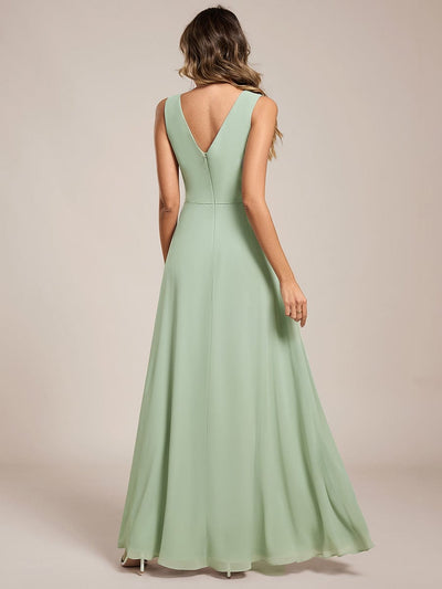 Elegant Side Slit Bridesmaid Dress #color_Mint Green