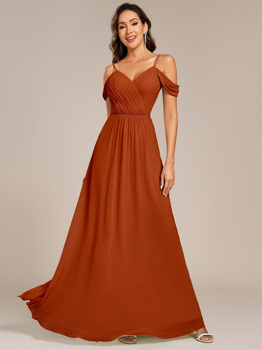 Blackless See-through Bridesmaid Dress #color_Burnt Orange
