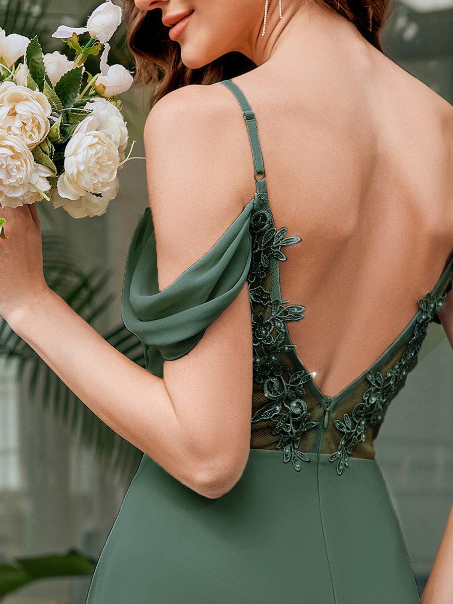Blackless See-through Bridesmaid Dress #color_Eucalyptus Green