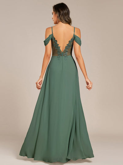 Blackless See-through Bridesmaid Dress #color_Eucalyptus Green