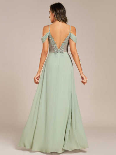 Blackless See-through Bridesmaid Dress #color_Mint Green