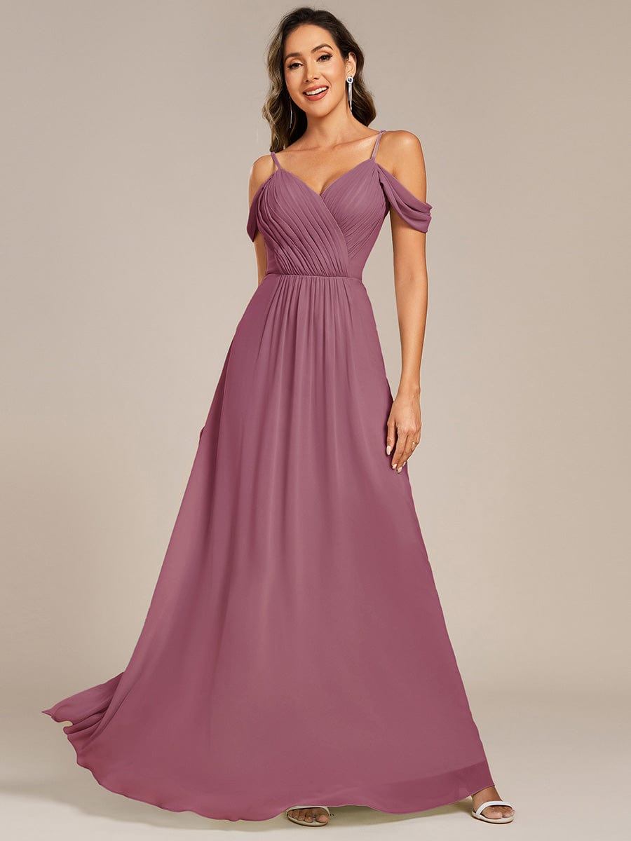 Blackless See-through Bridesmaid Dress #color_Purple Orchid