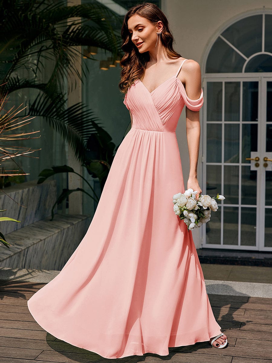 Blackless See-through Bridesmaid Dress #color_Pink