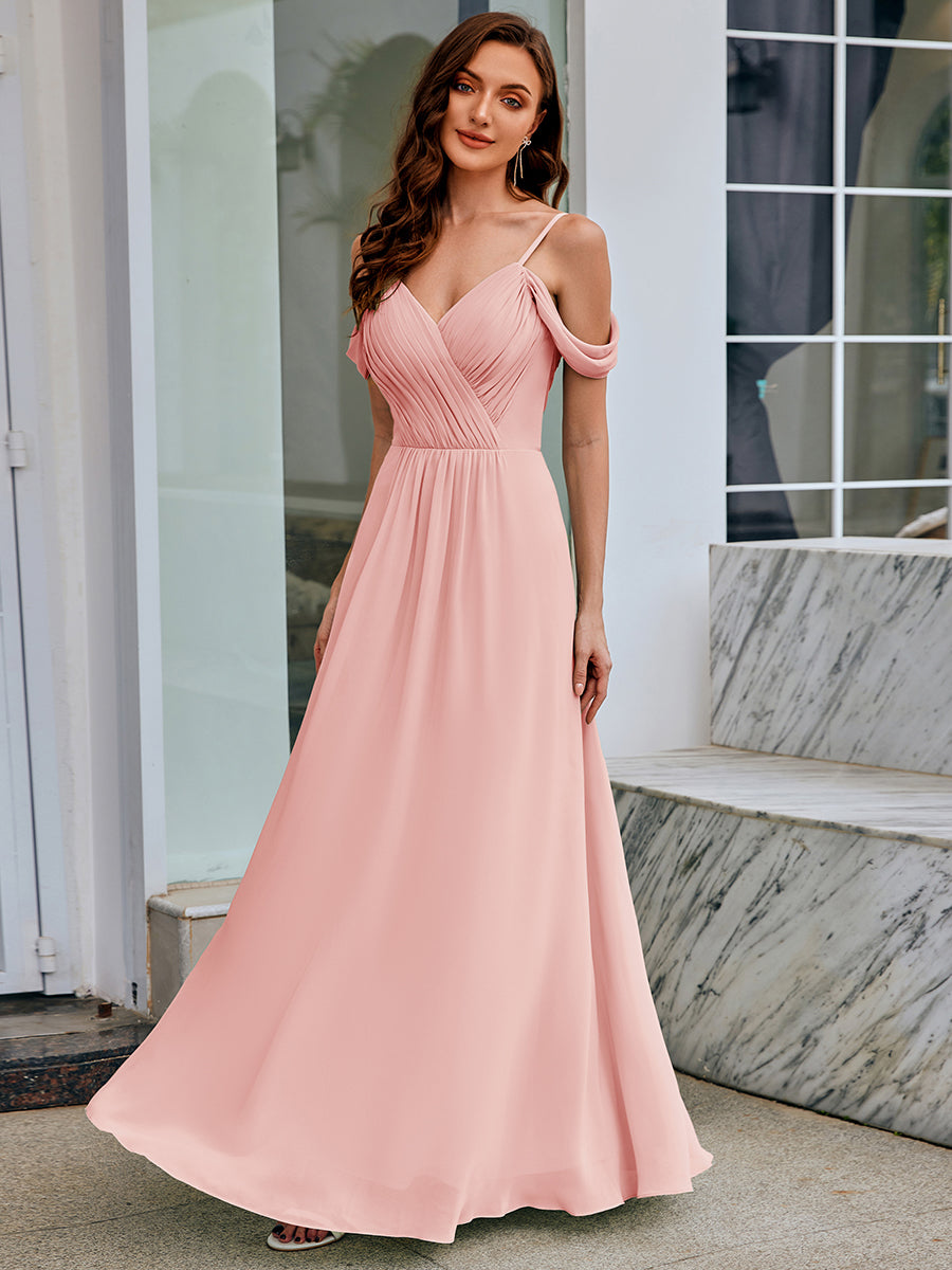 Blackless See-through Bridesmaid Dress #color_Pink