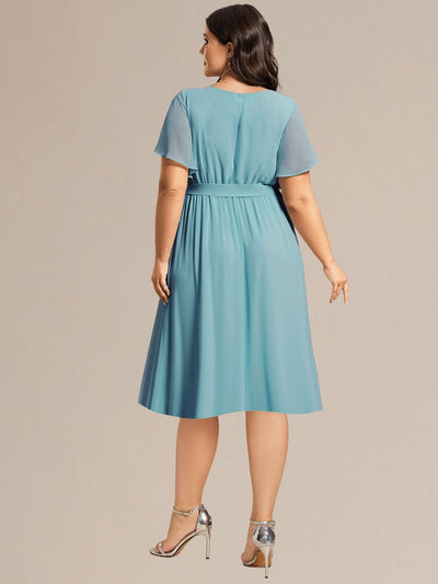 Tie-Waist Midi Bridesmaid Dress #color_Light Teal